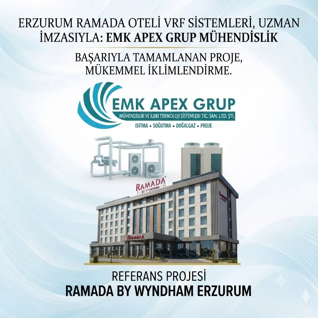 Ramada by Wyndham Erzurum oteli ve çatıdaki VRF dış üniteleri